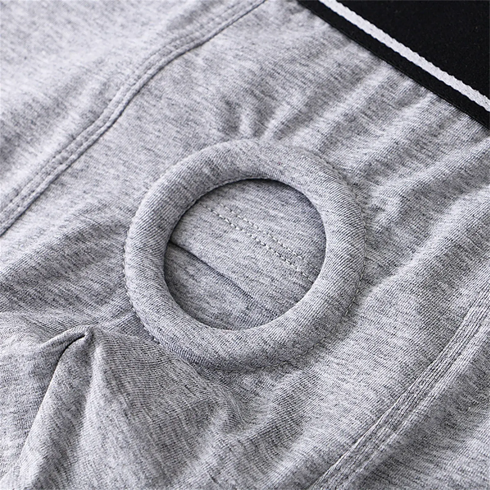 Cock Ring Männer Sexy Jock Loch Boxer Cockring Mann Shorts Unterwäsche Baumwolle Höschen Offene Tasche Unterhose Lange Boxershorts — image 6