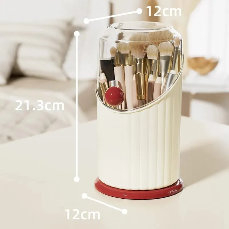 Makeup Brush Storage Box Large Capacity Makeup Brushes Holder With Clear Lid Dustproof Comestic Tools Lipstick Eyebrow Organizer
