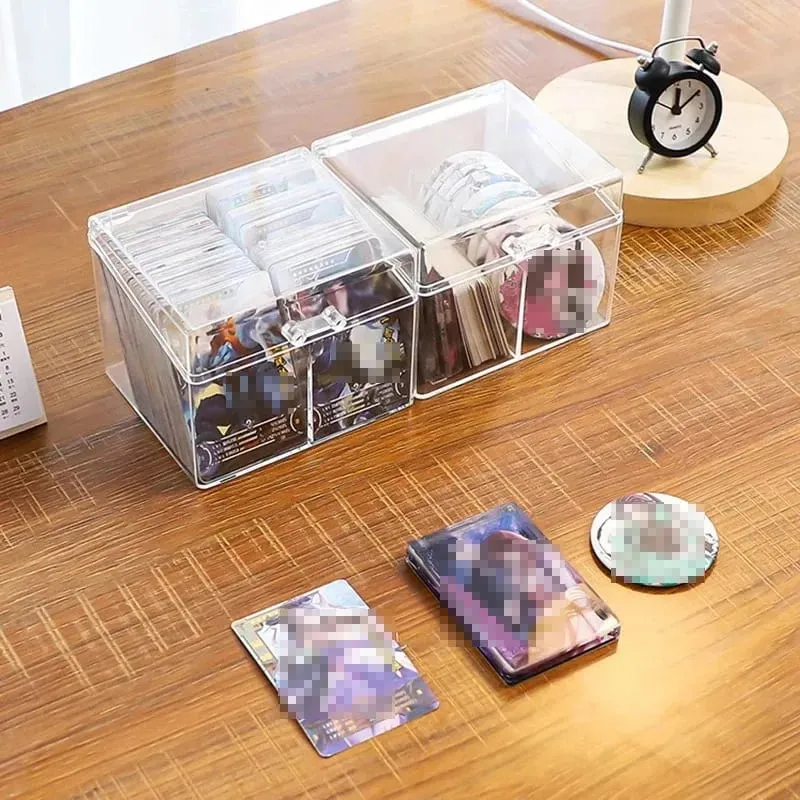 Durchsichtiger Karten-Organizer aus Acryl – für 400 Karten. Präsentationsbox mit zwei Fächern für Postkarten und Spielkarten — image 6