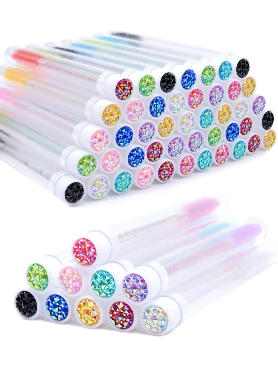 20Pcs Eyelash Brush Tubes With Crystal Lash Mascara Wands Eyebrow Comb Spoolies Container Lash Brush Applicators Makeup Tools — image 3
