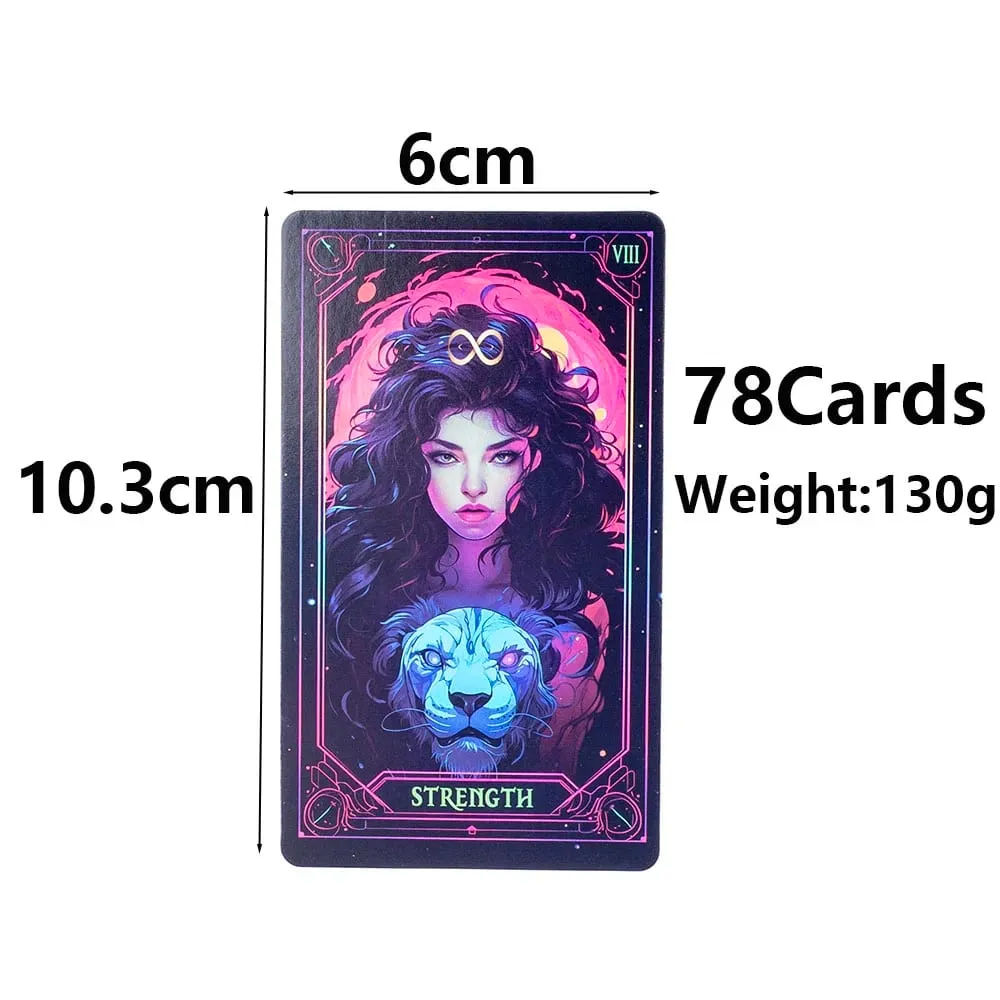 Inspired Neon Tarot Cards 10.3*6Cm English Visions Divination Edition Deck Board Playing Games 78Cards — image 4