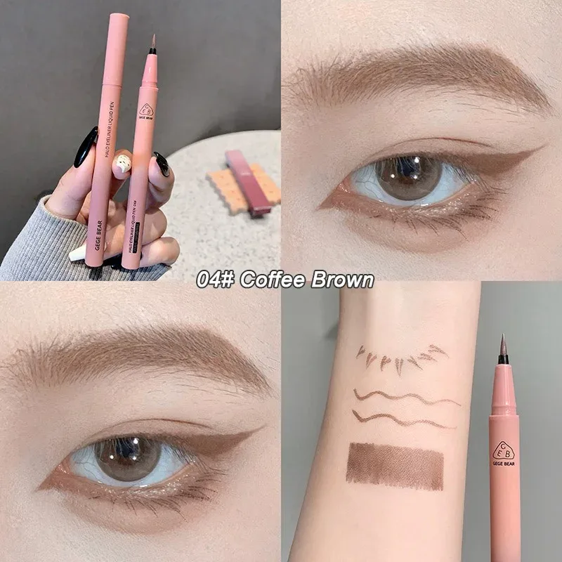Waterproof Quick Dry Liquid Eyeliner Pen Ultra-fine Matte Black Brown Lasting Lying Silkworm Eyeliner Pencil Natural Eyes Makeup — image 10