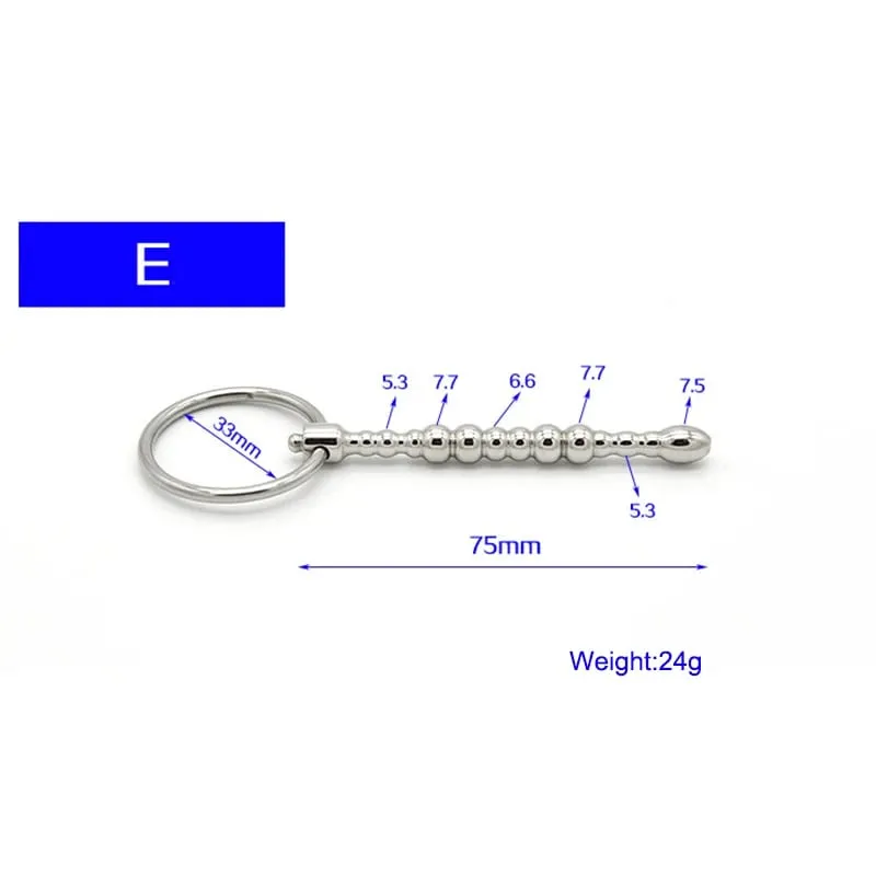 Electric Shock Male Penis Metal Urethra Plug Electro Stim Penis Dilator Beads Cock Ring Masturbation Massage Sex Toys for Men — image 10