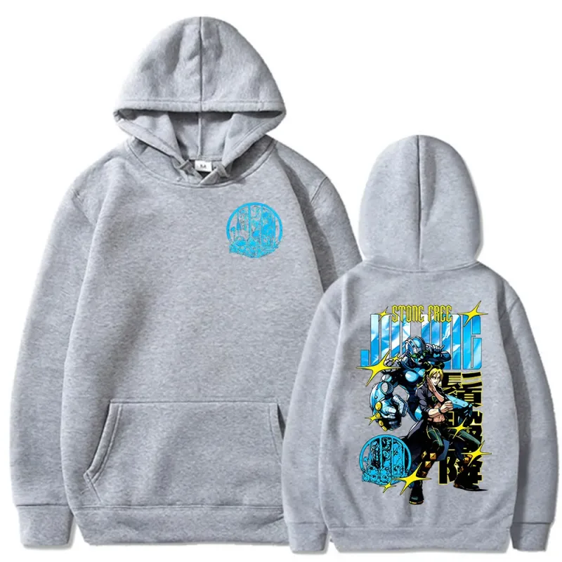 Anime Jojo Bizarre Adventure Stone Free Jolyne Cujoh Hoodies Men's Clothing Fashion Pullovers Long Sleeves Oversized Sweatshirts — image 7