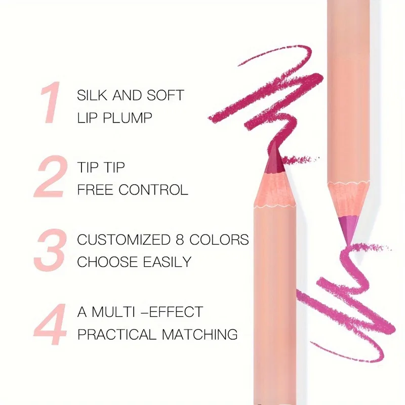 6 Color Waterproof Lip Liner Pencil Long Lasting Natural Lipliner Pen Red Contour Tint Sexy Dark Red Pink Matte Lipstick Pencil — image 5