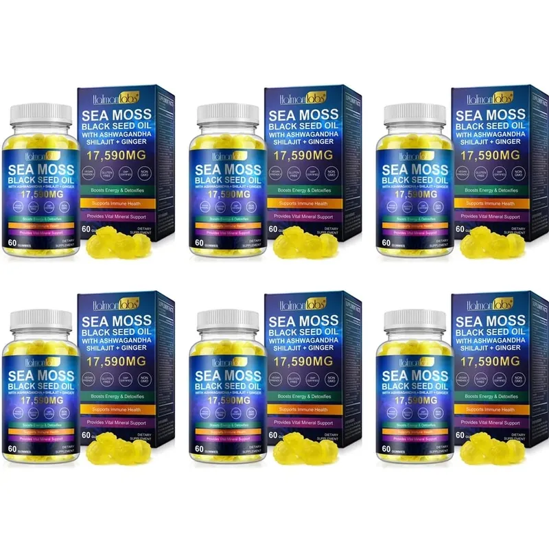 HalmanLabs Sea Moss Black Seed Oil Gummies with Vitamin C and Vitamin D for Immune Health and Vital Mineral Support 60 Gummies — image 12