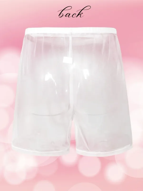 Sous-vêtements Sexy en maille transparente pour hommes, 1 pièce, doux, Transparent, pour la maison, coupe ample, pantalon de boxe, short de sommeil, vêtements de nuit, pyjama — image 5