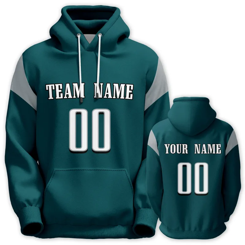 Men's Custom Football Hoodie Personalized Printed Team Name Number Sweatshirt Game Day Pullover Gift