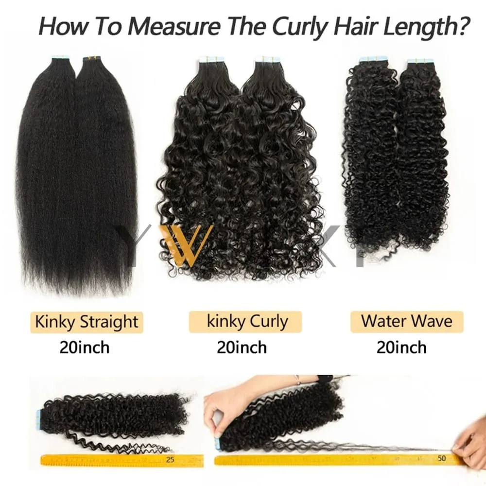 Afro Kinky Curly Tape In Human Hair Extensions for Black Women Tape Ins Hair Extension Real Human Hair Tape on For Salon 20pcs — image 3