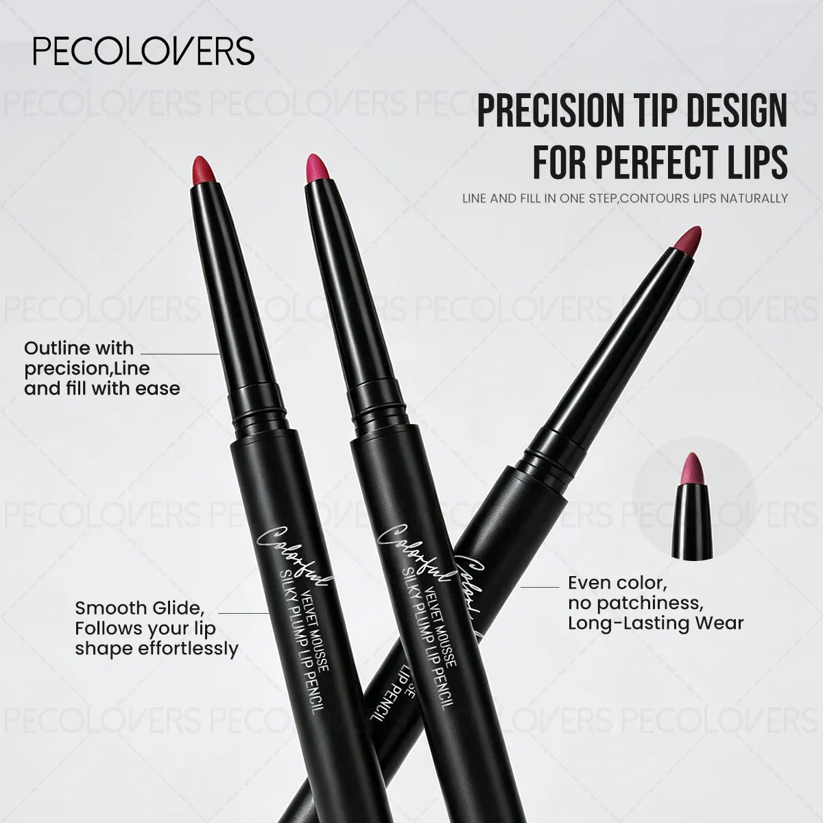Matte Lip Liner Natural Lipstick Pen for All Light Types Accurate Defind Lip Lines Nude Pink Beige Red Tones Daily Makeup — image 5