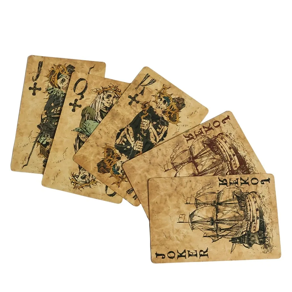 Pirate Skull Vintage Style Playing Cards Standard Deck of Cards Waterproof Poker Cards for Family Games Parties Gatherings — image 5