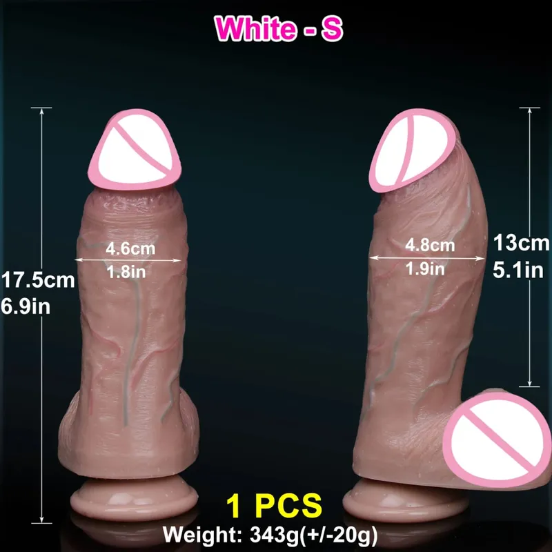 Realistic Skin Soft Thick Dildo Double Silicone Small Penis Woman Man Anal Sex Toy Suction Cup Dick Big Glans Masturbators Cock