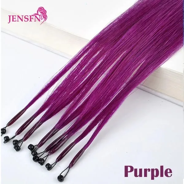 8D Natural Hair Extensions Human Hair 10pcs 0.5g/s Micro Ring 18Inch Micro Link Hair Loop Extension For Women variety of color — image 19