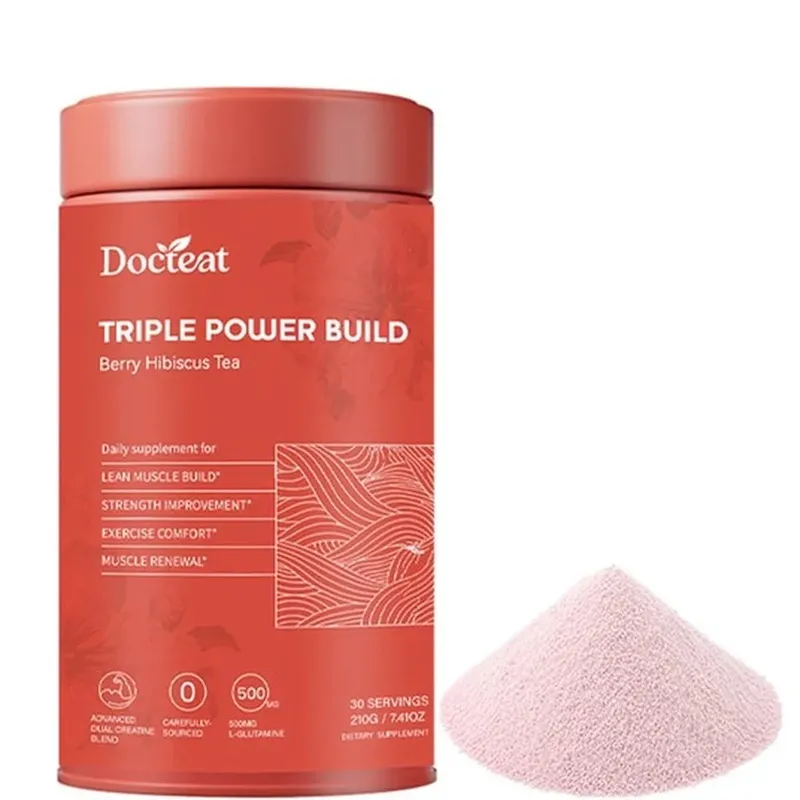 Docteat Triple Power Build 크레아틴 파우더, 크레아틴 HCL 크레아틴 일수화물 전해질 수화 혼합물 30회 제공량