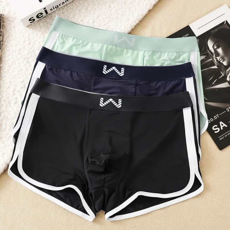 3PCS/Pack Ice Silk Breathable Antibacterial Mesh Men's Underpants Large Space Pouch Panties High Elastic Waistband Boxer Homme — image 22