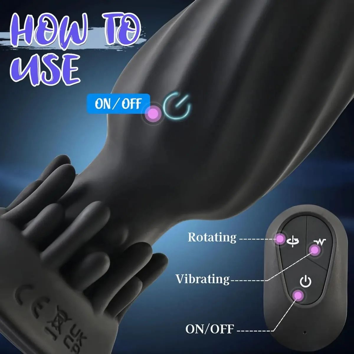 Male Prostate Massager 360° Rotation Anal Vibrator Female Masturbator Butt Plug Remote Control Wearable Anus Sex Toy for Men Gay