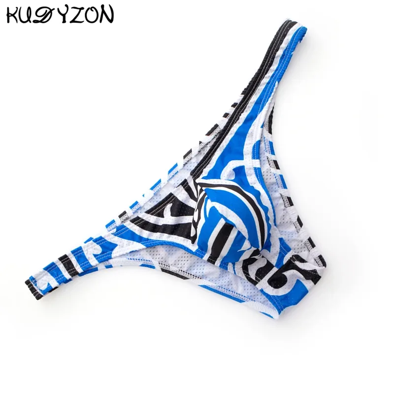 Slip imprimé homme sous-vêtements Sexy Slip Hombre Bikini slips homme U convexe caleçon Cuecas Calzoncillos maille hommes Lingerie
