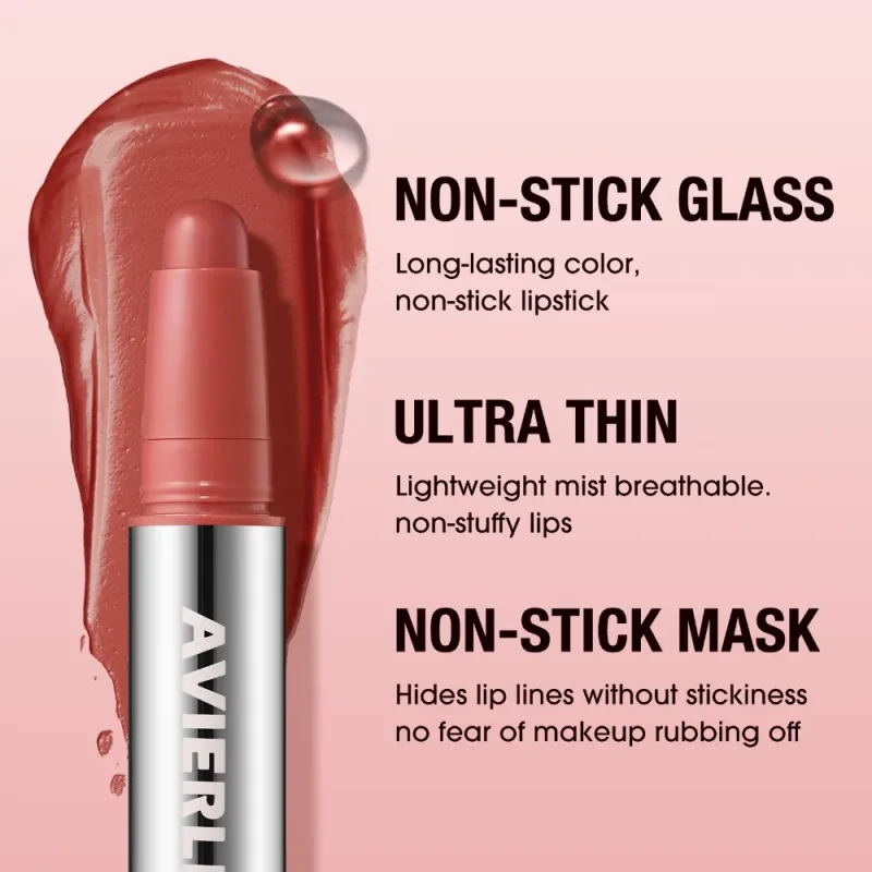 Smooth Matte Lipstick - Long-Lasting Moisturizing and Easy to Apply Lip Glaze with Rotating Pen Design - Waterproof Lip Makeup
