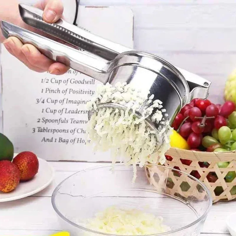 Masher Ricer Press Mashed Potatoes Stainless Steel Crushing Puree Fruit Vegetable SqueezerJuicer Press Maker Kitchen Tools — image 3