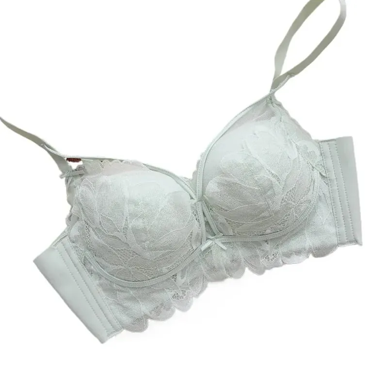 Ensemble de Lingerie en dentelle complète, bonnet fin, 32-38 AB, soutien-gorge français sans fil, Anti-affaissement, Push Up, Design pour petit buste, dames sensuelles — image 2
