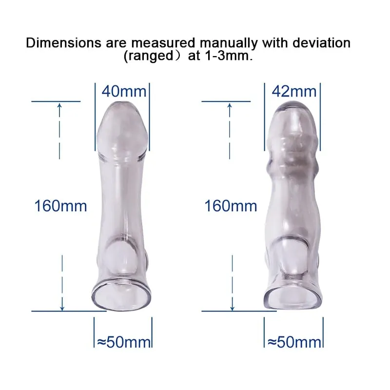 Clear Soft Realistic Penis Sleeve Firmly Cock Enlargement Extender Sheath Reusable Condom Male Dildo Enhancer Erotic Sex Product
