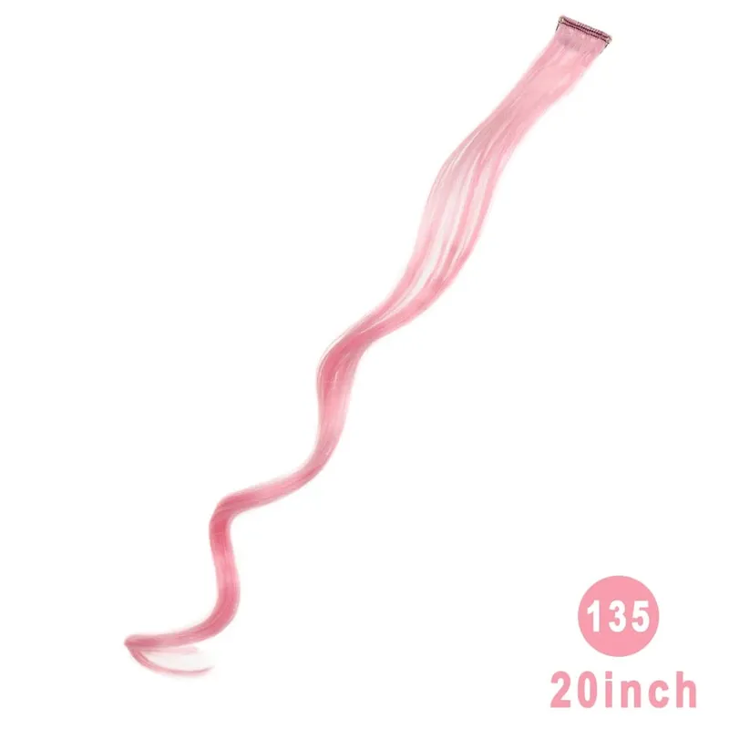 Lupu Synthetic Long Straight Rainbow Highlight Colored Hair Extensions Clip In Fake Hair Pieces For Women Heat Resistant — image 57