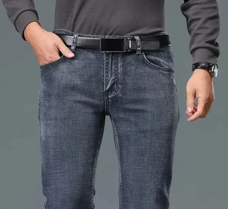 Smoke Gray Flared Jeans Of The 1980s Men High Waisted Wide Boot Cut Pants Wde Leg Denim Trousers — image 5