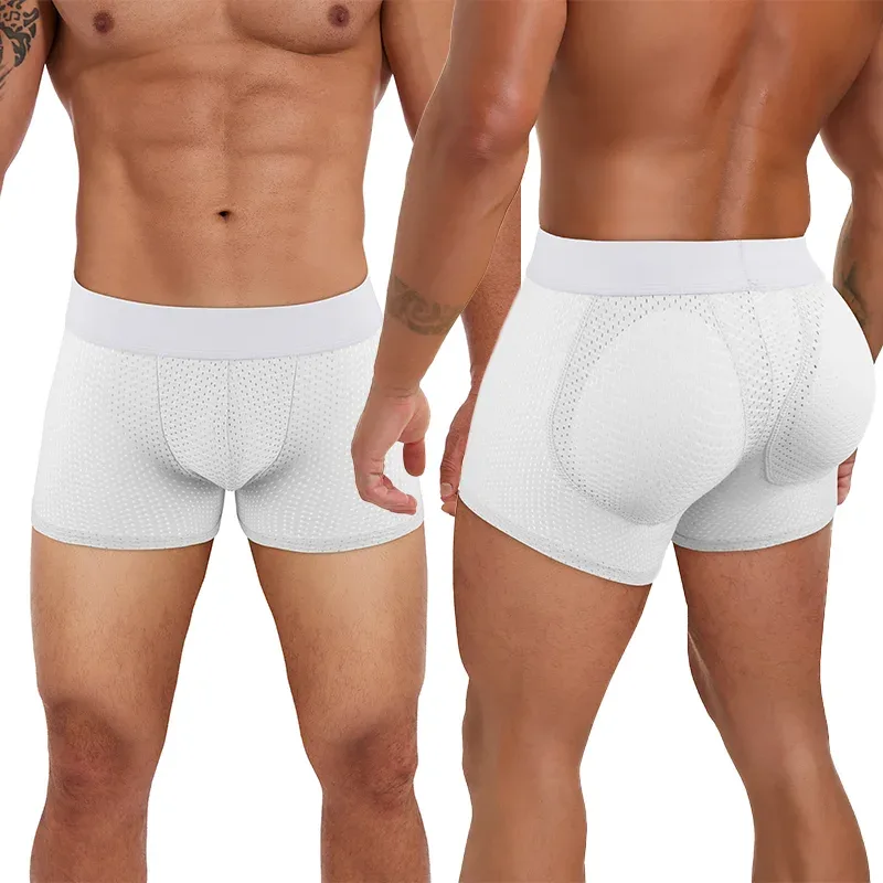 Men's Sexy Boxer Fake Butt Hip Lifter Enhancer Short Removable Padded Underwear Soft Shapewear High Stretch Underpant Mesh Brief — image 16