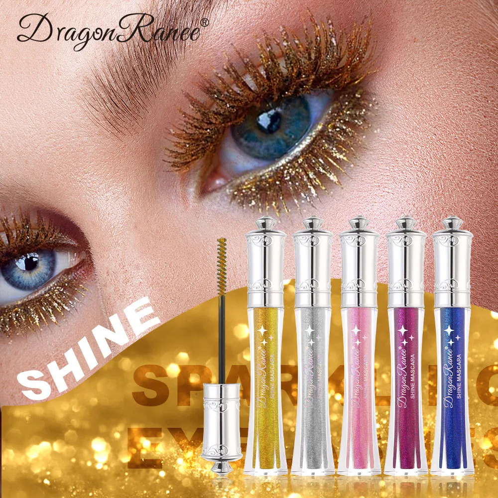 Shiny Diamond Colorful Mascara Blue Glitter Sparkling Waterproof Mascara Beauty Eyelashes Extension Quick Dry Shimmer Eye Makeup — image 3
