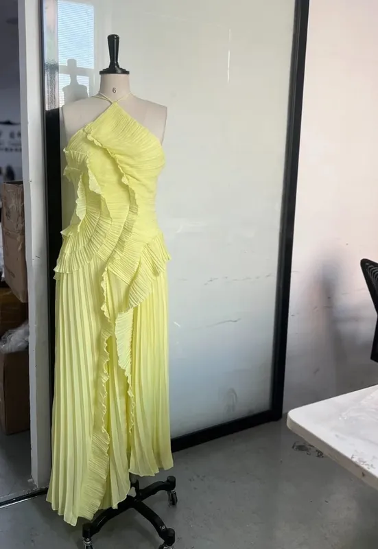 Elegant Purple Halter A Line Prom Gowns Ruffles Tiered Backless Party Gown Summer Vacation Chiffon Long Evening Dress — image 9