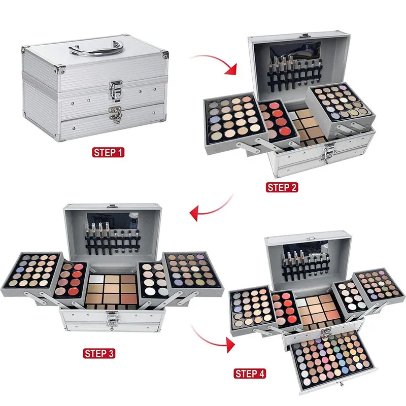 Professional Beauty Cosmetic Kit Lipsticks Lip Liner Face Powder Contour Shades Concealers Combination Makeup Set Gift For Women — image 5