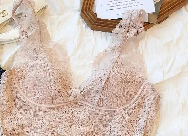 Lace Bralette Set - Wireless Anti Sagging Bra Adjustable Breathable Lingerie No Underwire Comfort Thin Sexy Everyday Wear