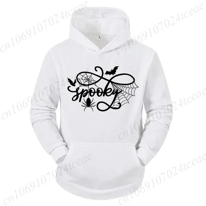 Halloween Shirt Spooky Season Spider Web Graphic Top Autumn Winter Hoodies Sweatshirts Long Sleeve Tracksuits Fleece Hoody Gift — image 3