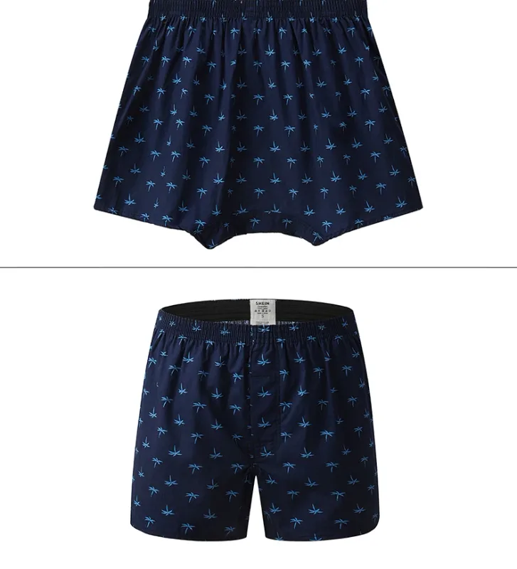 Shorts boxer de algodão masculino, roupa íntima masculina com padrão impresso, shorts estilo universitário, roupa de verão respirável e confortável — image 16
