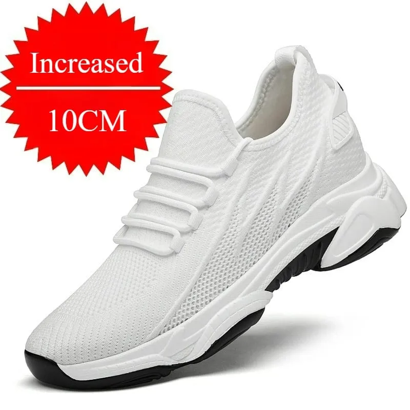 Männer Schuhe 10cm Höhe Erhöhen Turnschuhe Outdoor Atmungsaktive Casual Schuhe Lace-up Männer Lauf Schuh Mesh Weiche Sohle aufzug Schuhe