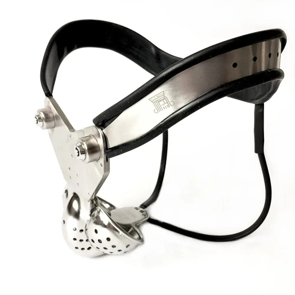 Male Stainless Steel Chastity Belt Cock Cage EMCC Lock Adjustable Metal Chastity Belt BDSM Adult Products Sex Toy for Men — image 3