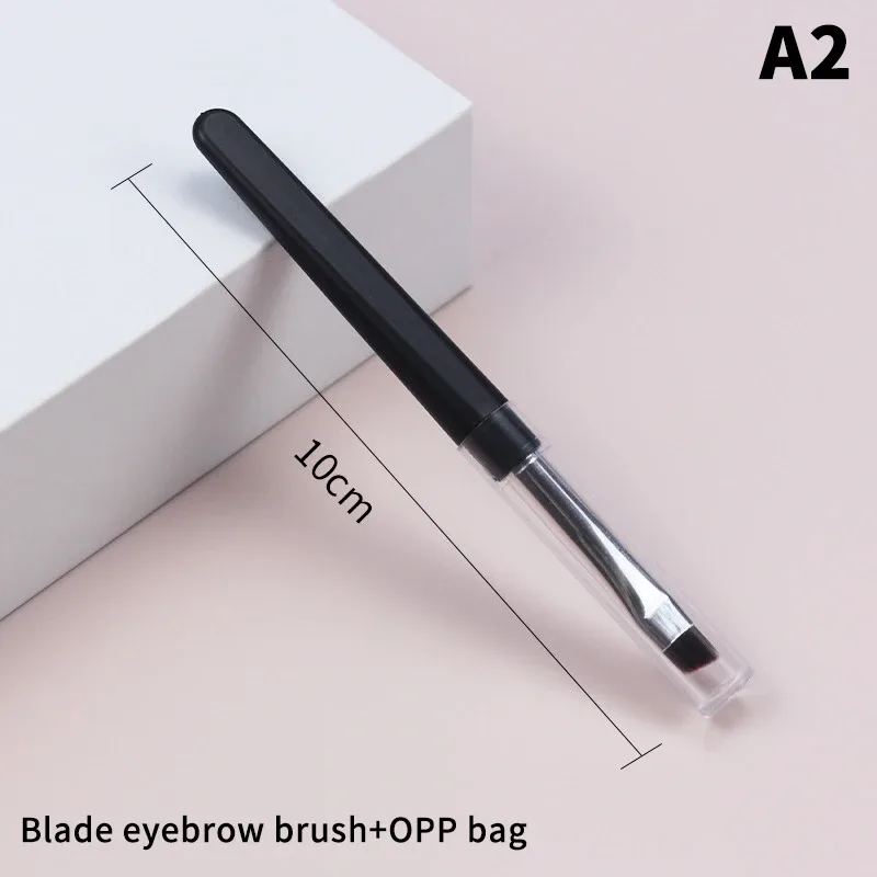 ★▲1PC przenośne pędzle do makijażu cieni do powiek rozmiar podróżny pędzle do makijażu brwi silikonowe Glit niezbędne narzędzia kosmetyczne z pokrywką