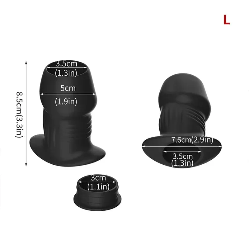 Hollow Silicone Anal Bead Butt Plug Anus Dilator Tunnel Expansion Enema Prostate Massage Sex Toys for Women Men Masturbation — image 9