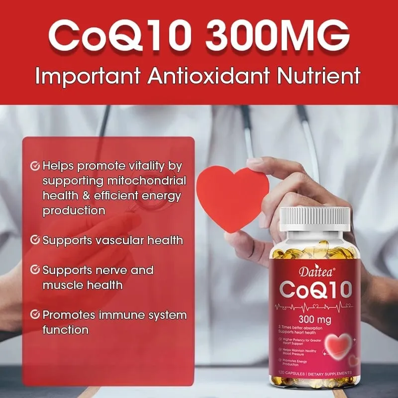 Sinusuportahan ng Coenzyme Q10 - 300 Mg ang Energy Cognitive Ability at Heart Brain and Cell Health Antioxidant Nagpapabuti ng Kalidad ng Pagtulog — image 3