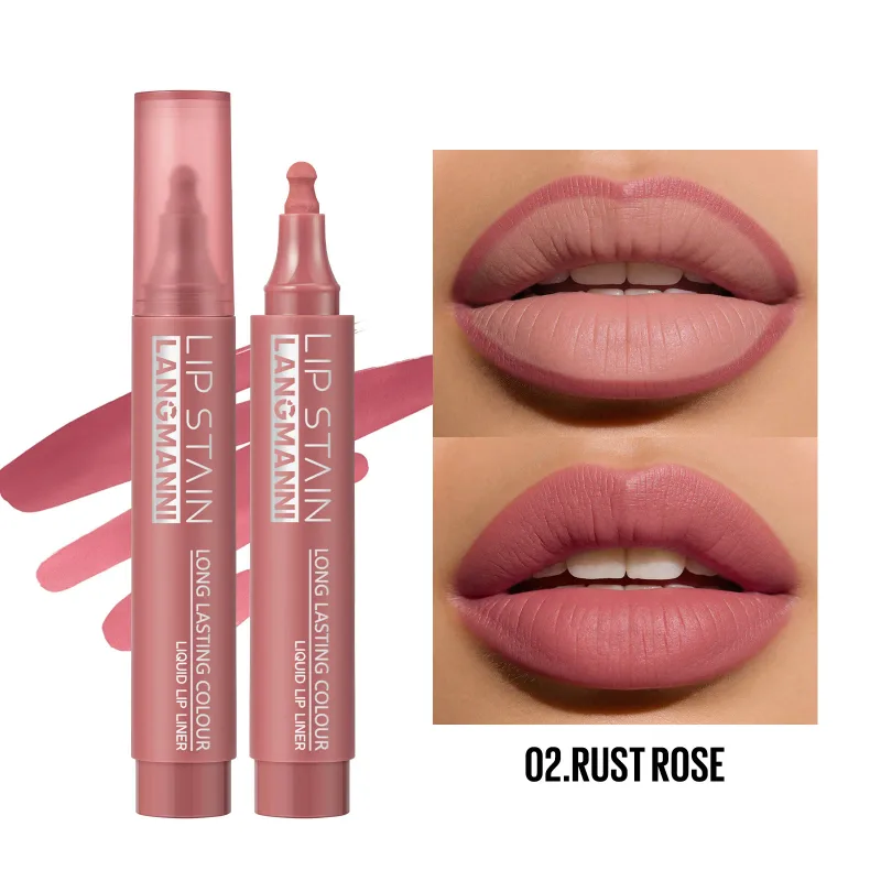 Lip Stain Flüssiger Lipliner-Markierungsstift, langlebig, wasserdicht, matt, hochpigmentiert, nacktes Lippenkontur-Make-up für Frauen — image 8