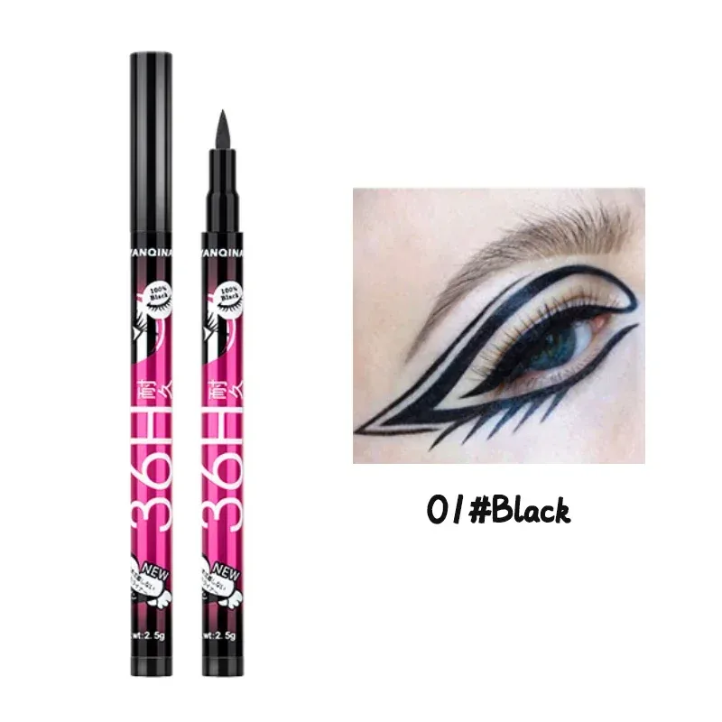 36H Black Quick-drying Eyeliner Waterproof Liquid Eye Liner Pen Long Lasting Smooth Pencil Not Blooming Eyes Makeup Cosmetics
