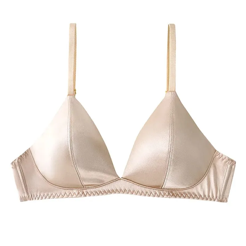 Women Sexy Underwear Triangular Cup Bra Set Small Chest Top Support Bra Comfortable Push Up Bra Breathable Seamless Underwear — image 8