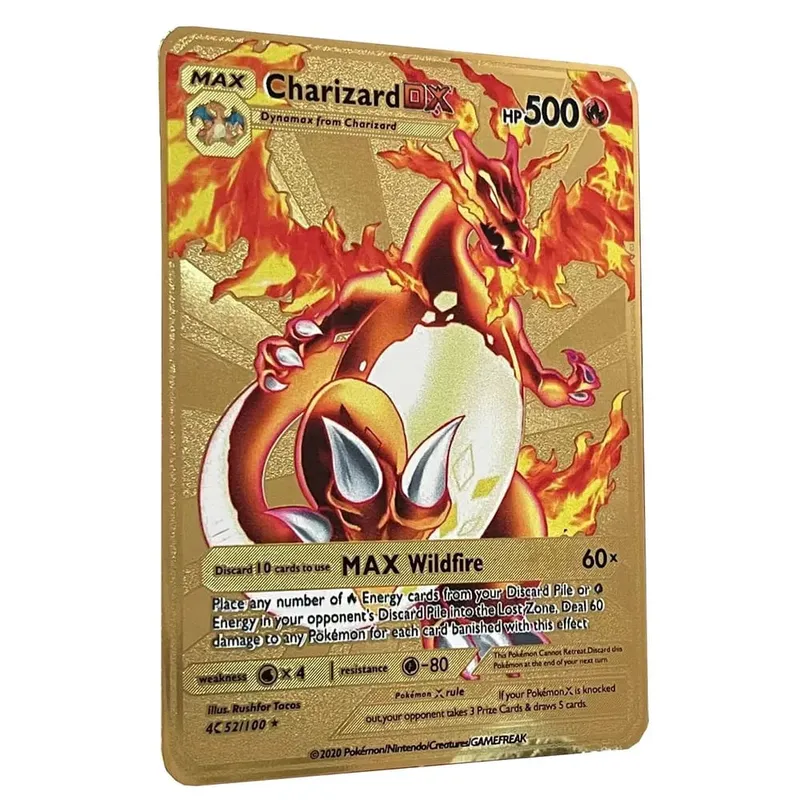 2025 NEW Pokemon Metal Card 10000 Points Arceus Charizard Super Card Golden English Mewtwo Vmax GX EX Anime Collection Cards Gif — image 12