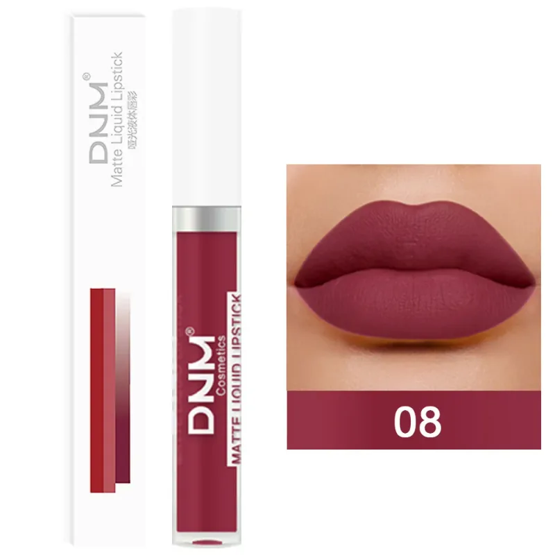 DNM 19 Warna Matte Velvet Liquid Gincu Kalis Air Tahan Lama Tidak Mudah Luntur Lipgloss Makeup Ungu Merah Bogel Tint Bibir Kosmetik — image 17