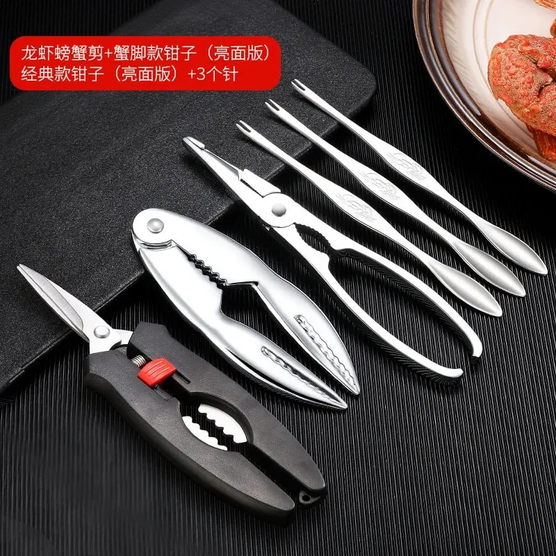 Seafood Tools Multi functional Zinc Alloy Claws Crab Needles Crab Scissors Kitchen Seafood Tools — image 17