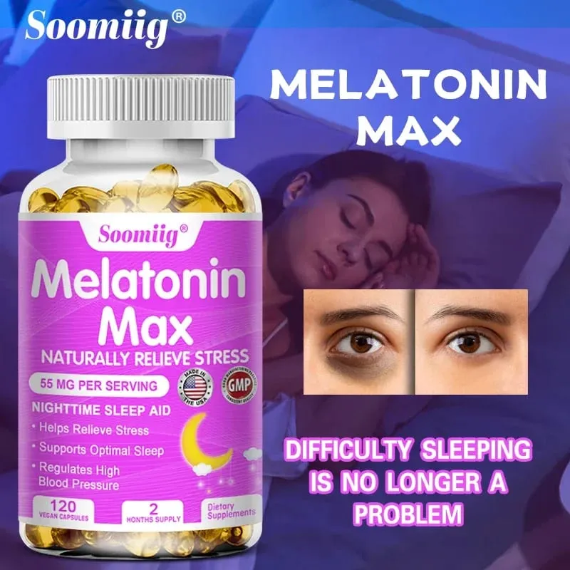 Melatonin - Dietary Supplement To Improve Nighttime Sleep Quality and Improve Insomnia Reduce Waking Time Boost Immunity — image 1