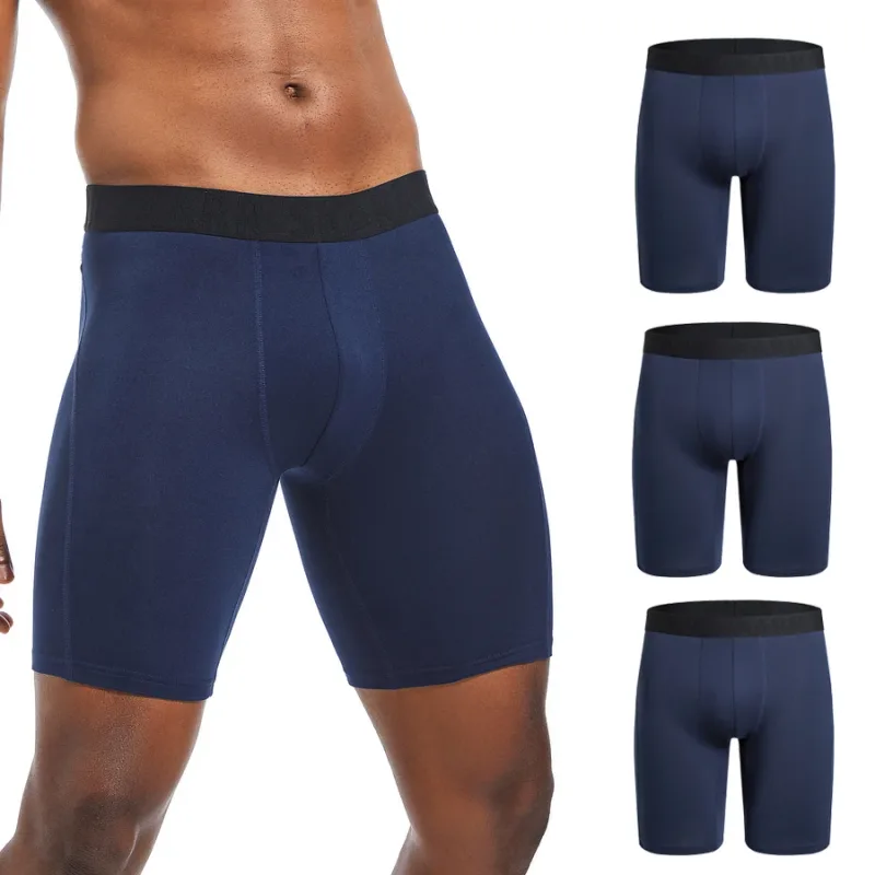 Long Leg 3pcs Pack Men Panties Polyester Underwear Male Brand Boxer And Underpants For Homme Lot Luxury Set Sexy Shorts Slip — image 8