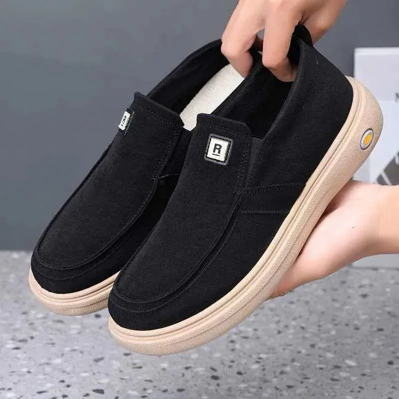 Breathable Men's Casual Shoes Spring Summer Dad Sneakers Low Cut Comfortable Wearable for Middle-Aged And Elderly Padded Footbed