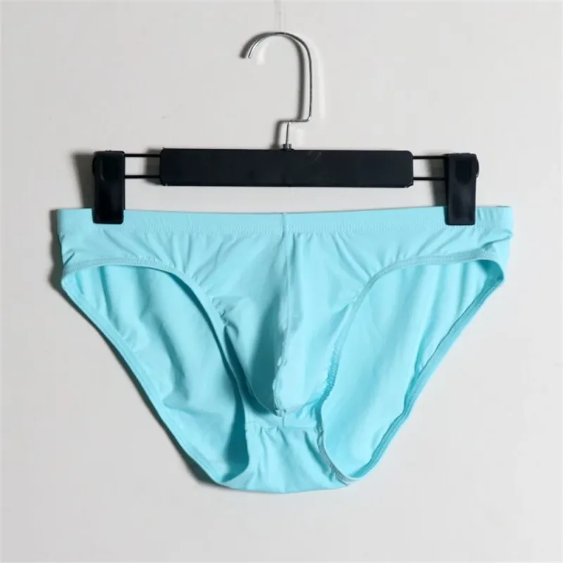 Seamless Ice Silk Briefs Men Big U Pouch Sexy Ice Silk Bikini Underwear Plus Size Low Rise Solid Color Male Panties — image 5