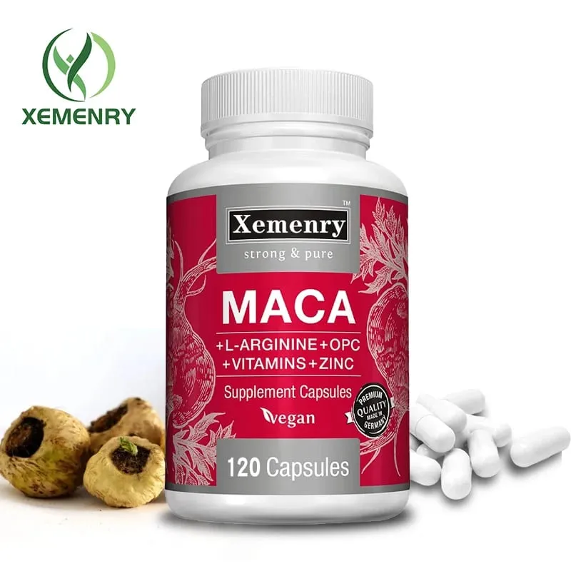 Maca Root Capsules + L-Arginine Vitamins B6 + B12 OPC & Zinc for Men & Women 120 Veggie Caps — image 1